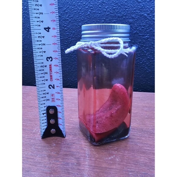 Bloody Tongue In Glass Jar Fake Halloween Prop Realistic Life Sized - Picture 4 of 4